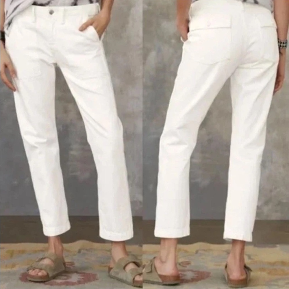 Revolve Edwin Jeans Women’s Malia Eggshell 100% Cotton Size 28